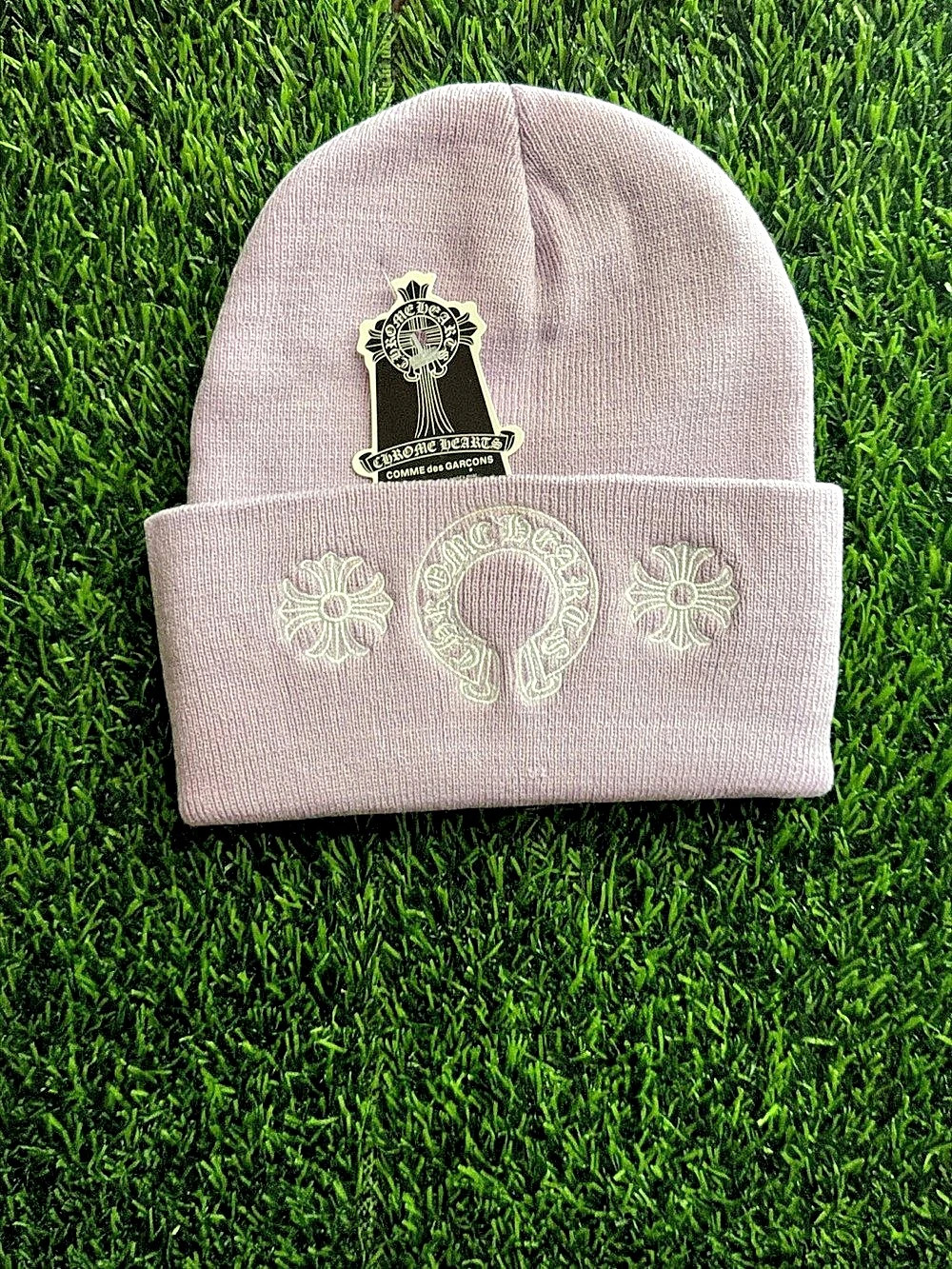 Chrome Hearts Embroidered Beanie in Pink Like New